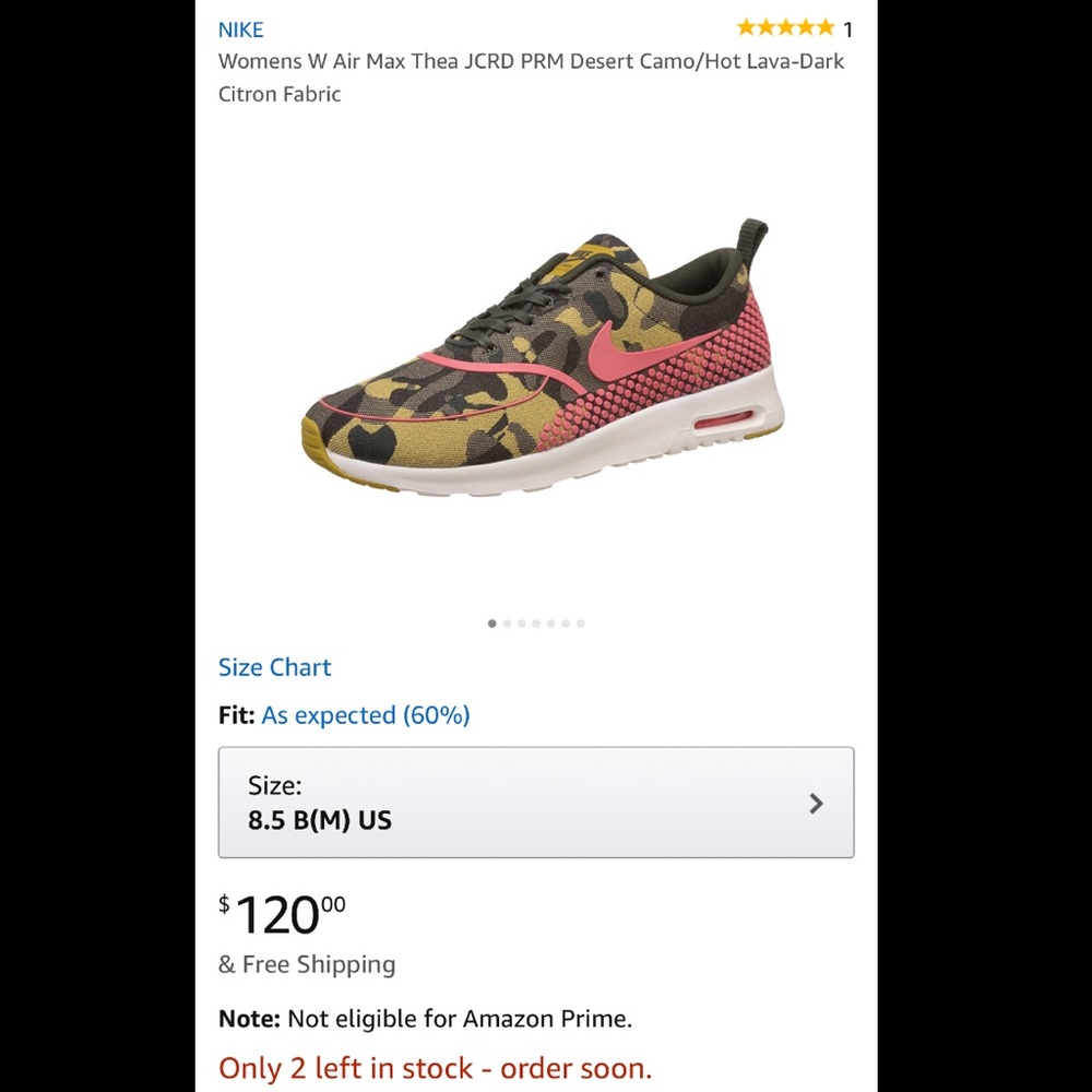 Nike Air Max Thea Desert Camo Fabric (Size 8.5)